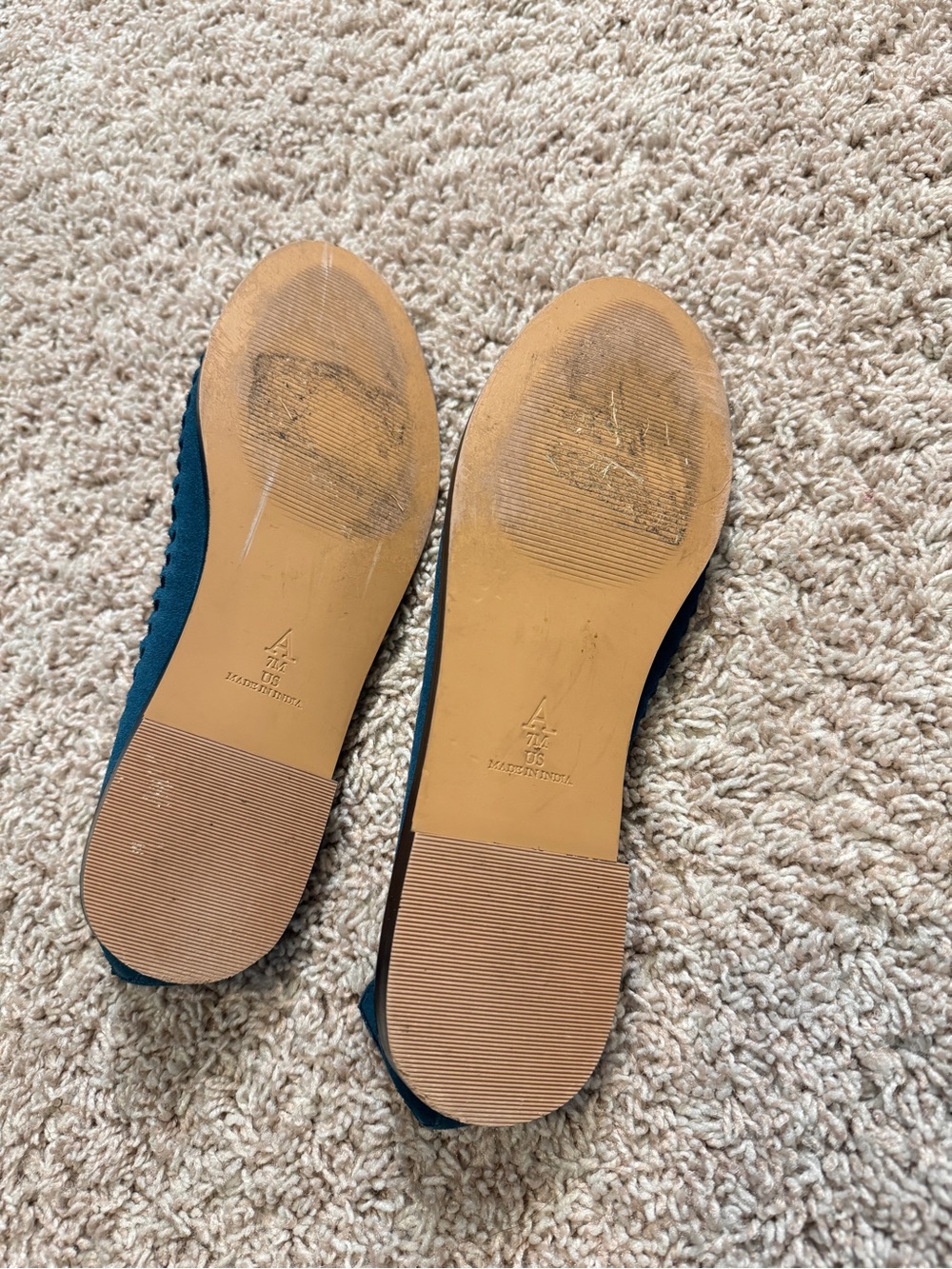 Pilcro Anthropologie Woven Blue Suede Slip On Loafers Size 7.5 - Picture 6 of 7